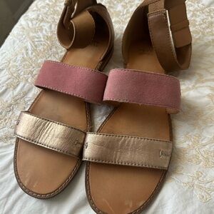 Pink and Gold Women's Sandals